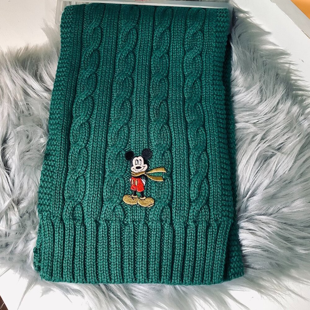 NEW Disney Mickey Mouse Cable Knit Kids Scarf and Hat Set